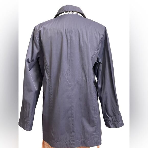 Issac Mizrahi Live Periwinkle Nylon Trench Coat w/Floral Lining (Size: Medium) - Picture 13 of 16